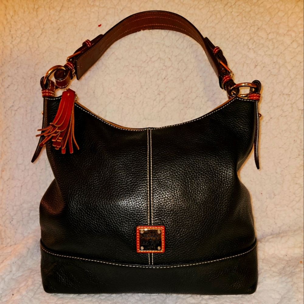 Dooney & Bourke Bag Leather Shoulder Black Pebbled Gracie Sofie